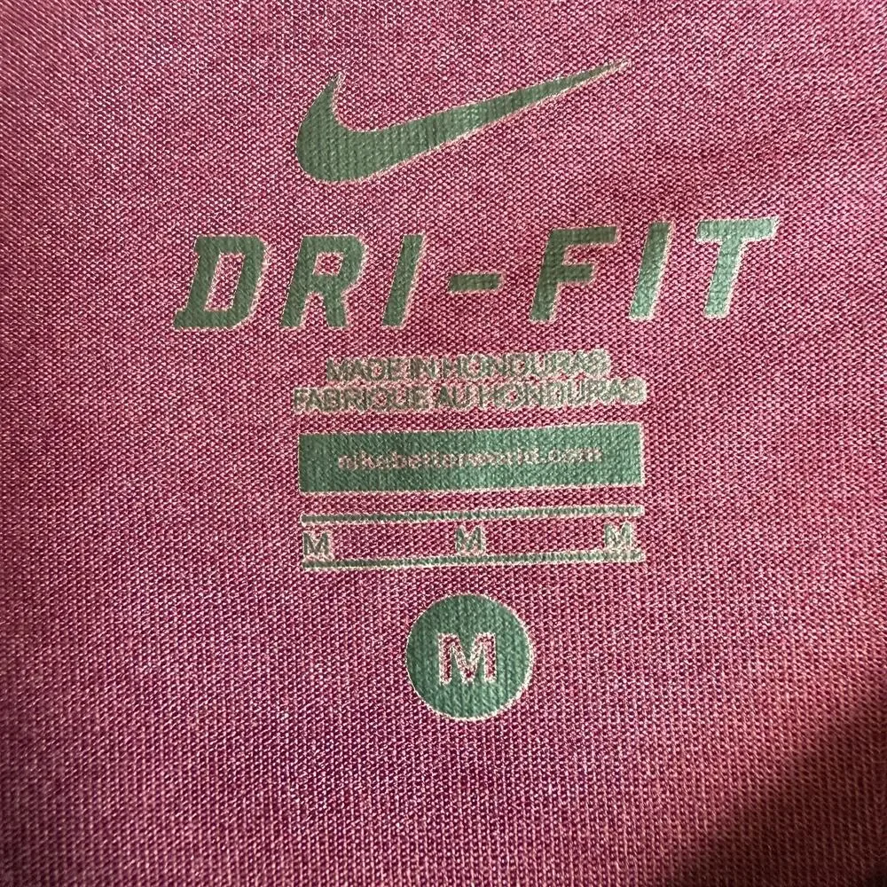 NIKE Men's Medium T-Shirt Heather Maroon Red Endurance Strength Heart Grind